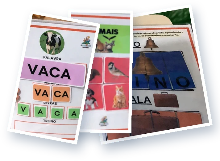 Páginas de atividades do material